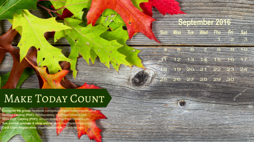 September 2016 desktop calendar