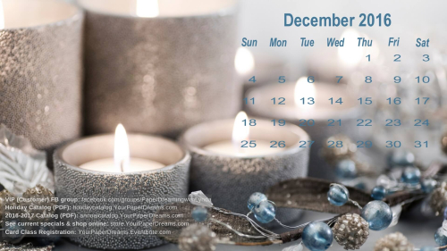2016 December desktop calendar - tiny