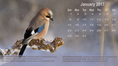 2017 - January desktop calendar - tinified